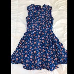 Blue floral skater dress